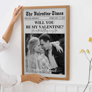 Will You Be My Valentines - Personalized Poster/Canvas Print - Gift For Her/Him, Husband/Wife, Couples on Anniversary, Valentine's Day