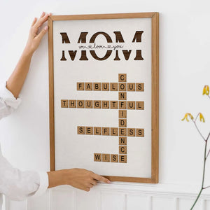 MOM Words Art Why We Love You Crossword Puzzle - Personalized Poster/Canvas - Gift For Gift For Mom, Mother's Day