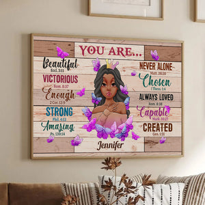 You Are Beautiful Bible Verse - Personalized Canvas - Custom Gifts for Christian Girl, Women, Girlfriend, Daughter