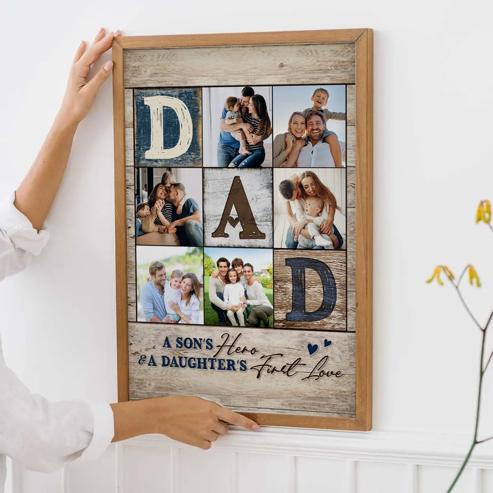 Custom Photo Collage You Are The World - Personalized Poster/Canvas - Gift For Dad, Father's Day