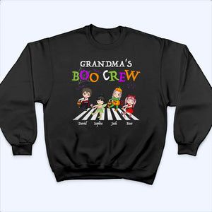 Halloween Grandma's Boo Crew - Personalized Custom T Shirt - Halloween Gift for Grandma/Nana/Mimi, Mom, Wife, Grandparent