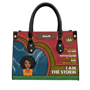 She Whispered Back I Am The Storm - Personalized Black Girl Handbag - Gift For Wife, Mom, Black Girl, Black Woman, African American, Black History Month, Juneteenth - Suzitee Store