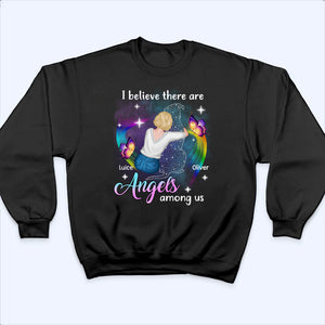 Angels Among Us Dog Memorial - Personalized Custom T Shirt - Gift for Dog Lovers, Pet Lovers, Dog Mom