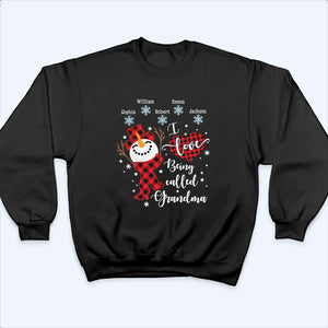 Up to 20 Kids - I Love Being Called Grandma Snowman - Personalized Custom T Shirt - Christmas Gift for Grandma/Grandparent