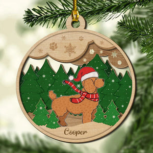 Paws And Snow - Personalized Custom 2-layered Wood Ornament - Gift for Dog Lovers, Dog Dad, Dog Mom | Christmas