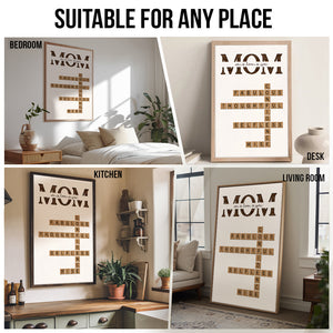 MOM Words Art Why We Love You Crossword Puzzle - Personalized Poster/Canvas - Gift For Gift For Mom, Mother's Day