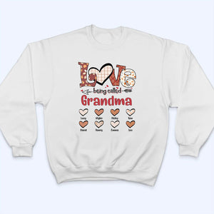 Hello Fall Love Being Called Grandma - Personalized Custom T Shirt - Gift for Grandma/Nana/Mimi, Mom, Wife, Grandparent