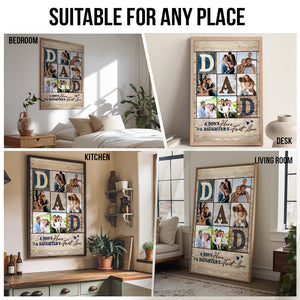 Custom Photo Collage You Are The World - Personalized Poster/Canvas - Gift For Dad, Father's Day