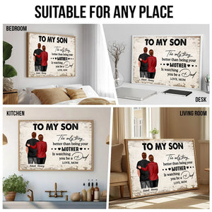 From Mom To Son Watching You Be A Dad - Personalized Poster/Canvas - Gift For Family Members, Mom and Dad