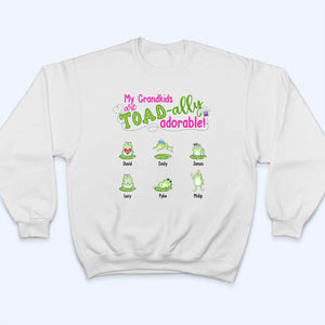 My Grandkids Toad-ally Adorable - Personalized Custom T Shirt - Gift for Grandma/Nana/Mimi, Mom, Wife, Grandparent