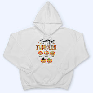 Thankful For My Little TurKeys - Personalized Custom T Shirt - Thanksgiving Gift For Grandma/Nana/Mimi, Mom, Wife, Grandparent