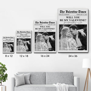 Will You Be My Valentines - Personalized Poster/Canvas Print - Gift For Her/Him, Husband/Wife, Couples on Anniversary, Valentine's Day