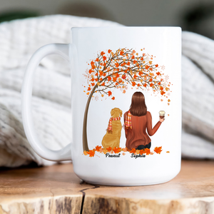 Life Is Better With A Dog Fall Season - Personalized Custom Mug - Gift For Dog Lovers, Pet Lovers, Dog Mom, Dog Dad