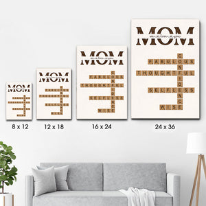 MOM Words Art Why We Love You Crossword Puzzle - Personalized Poster/Canvas - Gift For Gift For Mom, Mother's Day