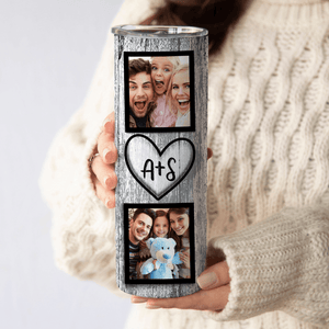 Custom Photo Collage Tumbler - Personalized Custom 20oz Skinny Tumbler Cup - Birthday, Loving, Funny Gift For Couples, Anniversary, Husband, Wife, Girlfriend, Boyfriend, Family, Her/Him - Suzitee Store