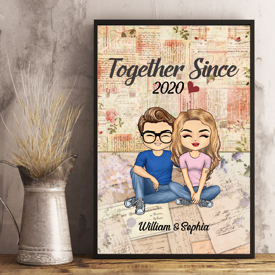 Together Since Husband Wife - Personalized Poster/Canvas Print - Gift For Her/Him, Husband/Wife, Couples on Anniversary, Valentine's Day