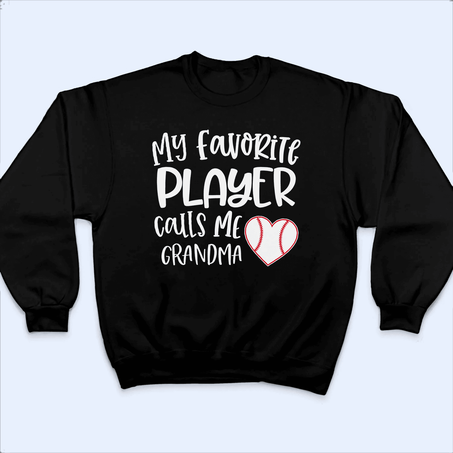 My favorite player calls me Grandma - Baseball/ Softball/Football Playa Personalized Custom T Shirt - Birthday, Loving, Funny Gift for Grandma/Nana/Mimi, Mom, Wife, Grandparent - Suzitee Store