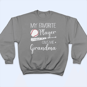 My Favorite Player Calls Me Grandma - Personalized Custom T Shirt - Birthday, Loving, Funny Gift for Grandma/Nana/Mimi, Mom, Wife, Grandparent - Suzitee Store