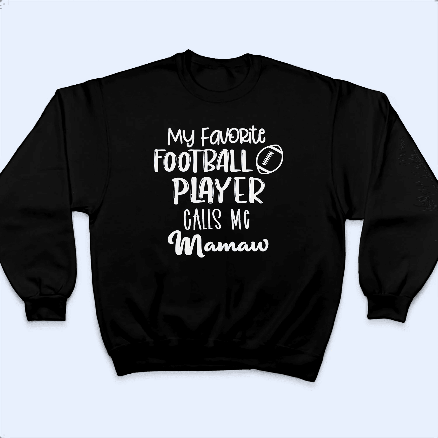 My Favorite Sport Player Calls Me Grandma White Lettering - Baseball/ Softball/Football Personalized Custom T Shirt - Birthday, Loving, Funny Gift for Grandma/Nana/Mimi, Mom, Wife, Grandparent - Suzitee Store