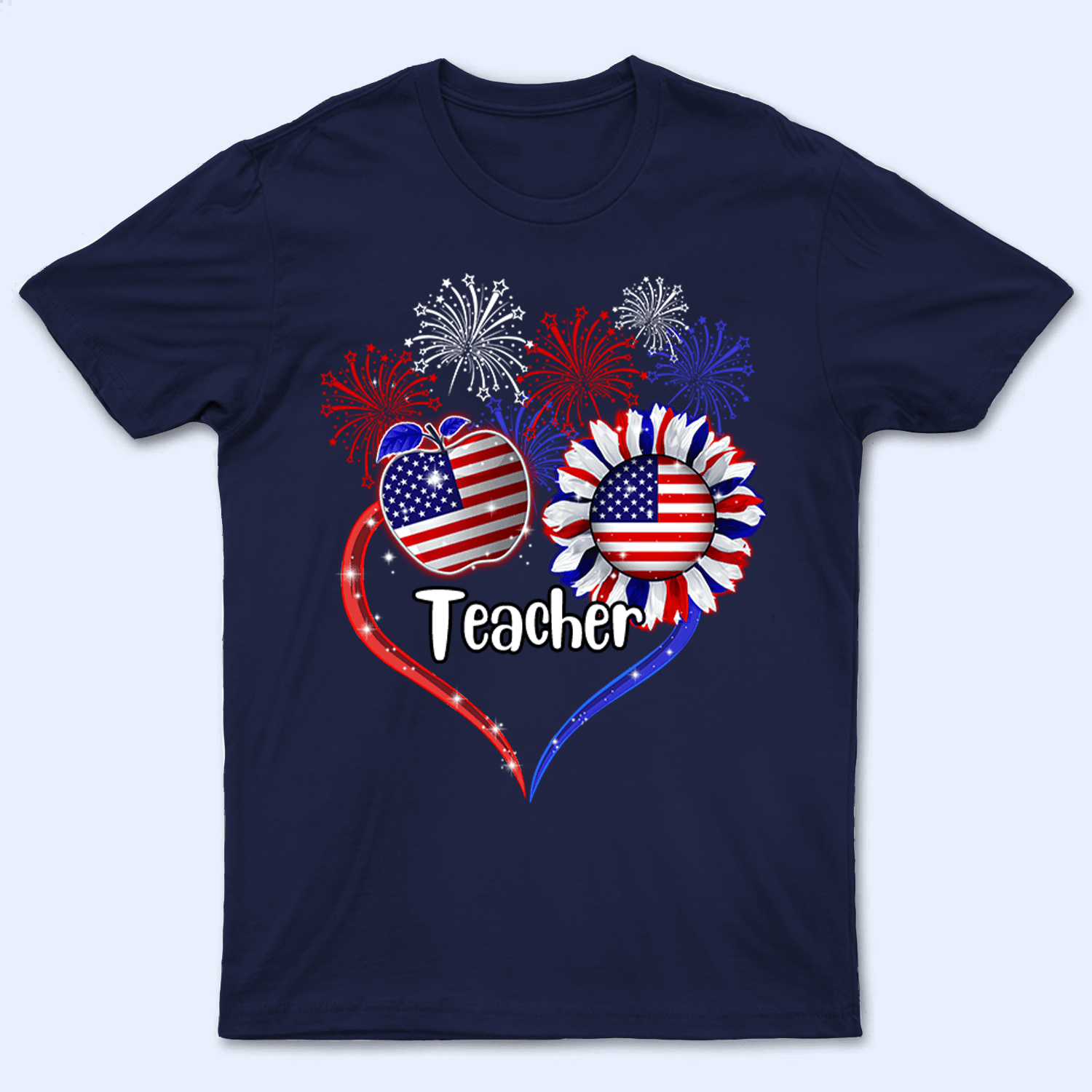 Patriotic Teacher, Fourth 4th Of July, Independence Day - Personalized Custom T Shirt - Birthday, Loving, Funny Gift for Teacher, Kindergarten, Preschool, Pre K, Paraprofessional - Suzitee Store