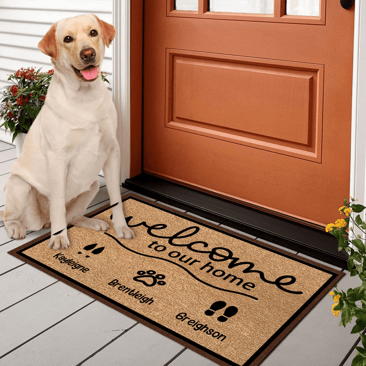 Bless our Home with Love and buy Laughter, Doormats dog, paws doormat, custom doormat, doormat personalized family, doormat personalized wedding