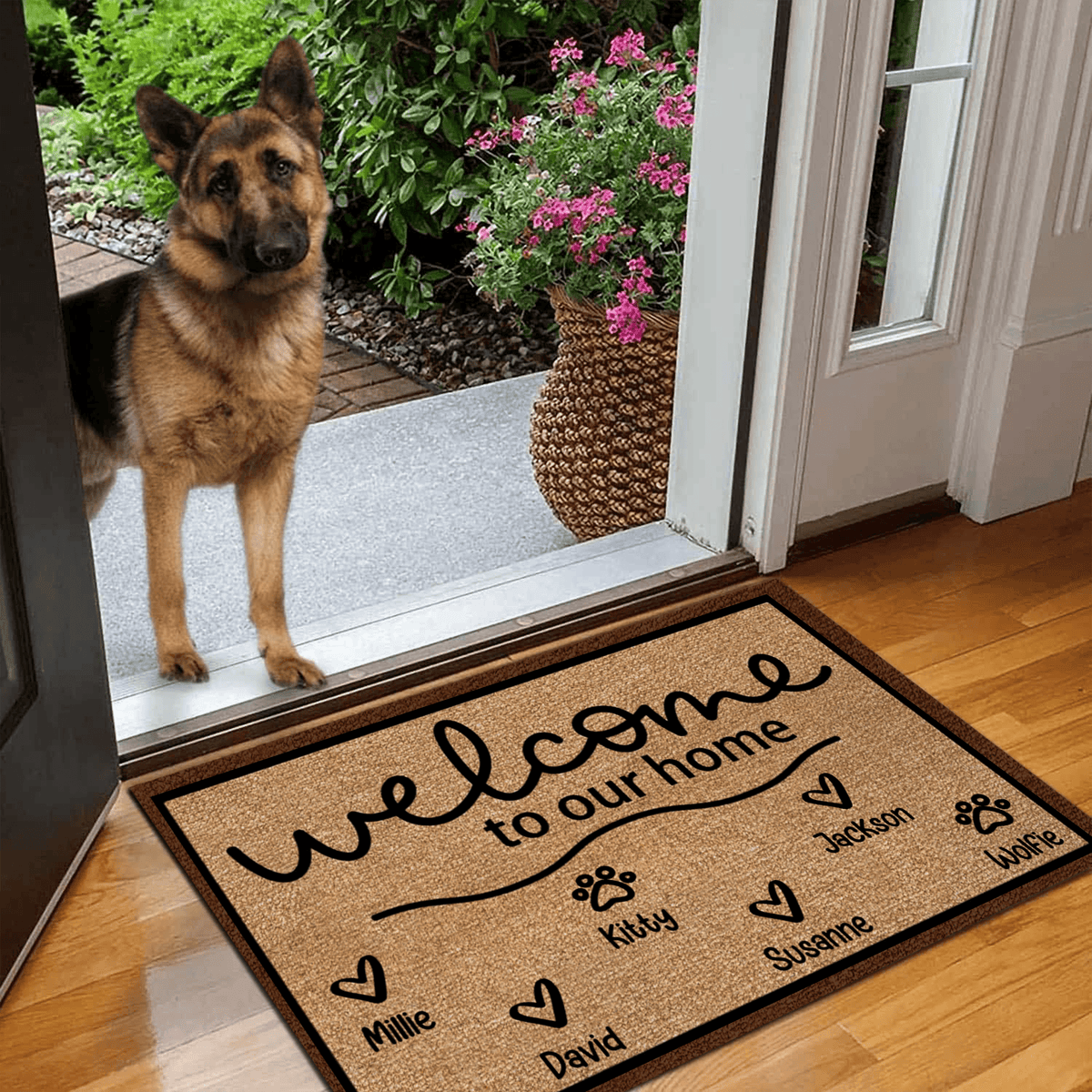 Paw Prints Welcome To Our Home Personalized Doormat Birthday Ho Suzitee Store