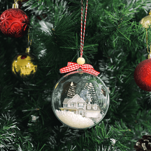 [Photo Inserted] Christmas Bauble Tree Decoration - Personalized Christmas Ball Custom Photo Ornament - Funny Loving Christmas Gifts Idea for Family, Round 3D Globe Ball Ornament - Suzitee Store