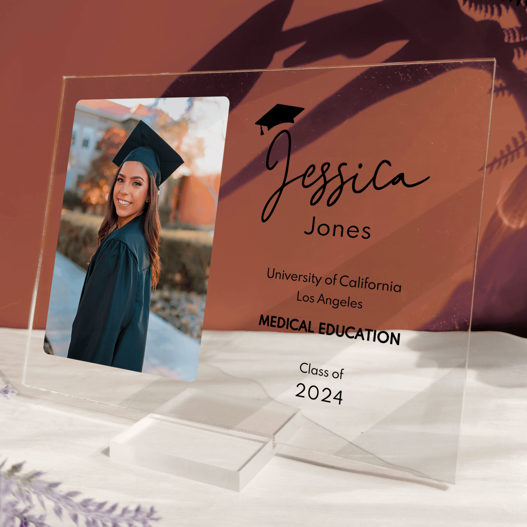 photo inserted graduation gifts for herhim personalized custom horizontal acrylic plaque senior class of 2024 graduate grandson granddaughter daughter son best friends suzitee store 2