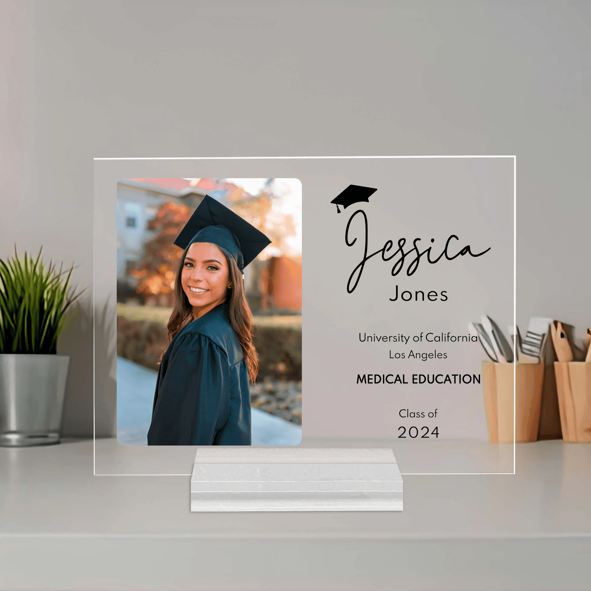 [Photo Inserted] Graduation Gifts For Her/Him - Personalized Custom Horizontal Acrylic Plaque - Senior, Class of 2024 Graduate, Grandson, Granddaughter, Daughter, Son, Best Friends - Suzitee Store