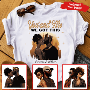 Black African Couple Valentine's Day -Personalized Custom T Shirt - Valentine, Birthday, Loving, Funny Gift for Black Couples, Black Women, Black Men, African American Gifts - Suzitee Store