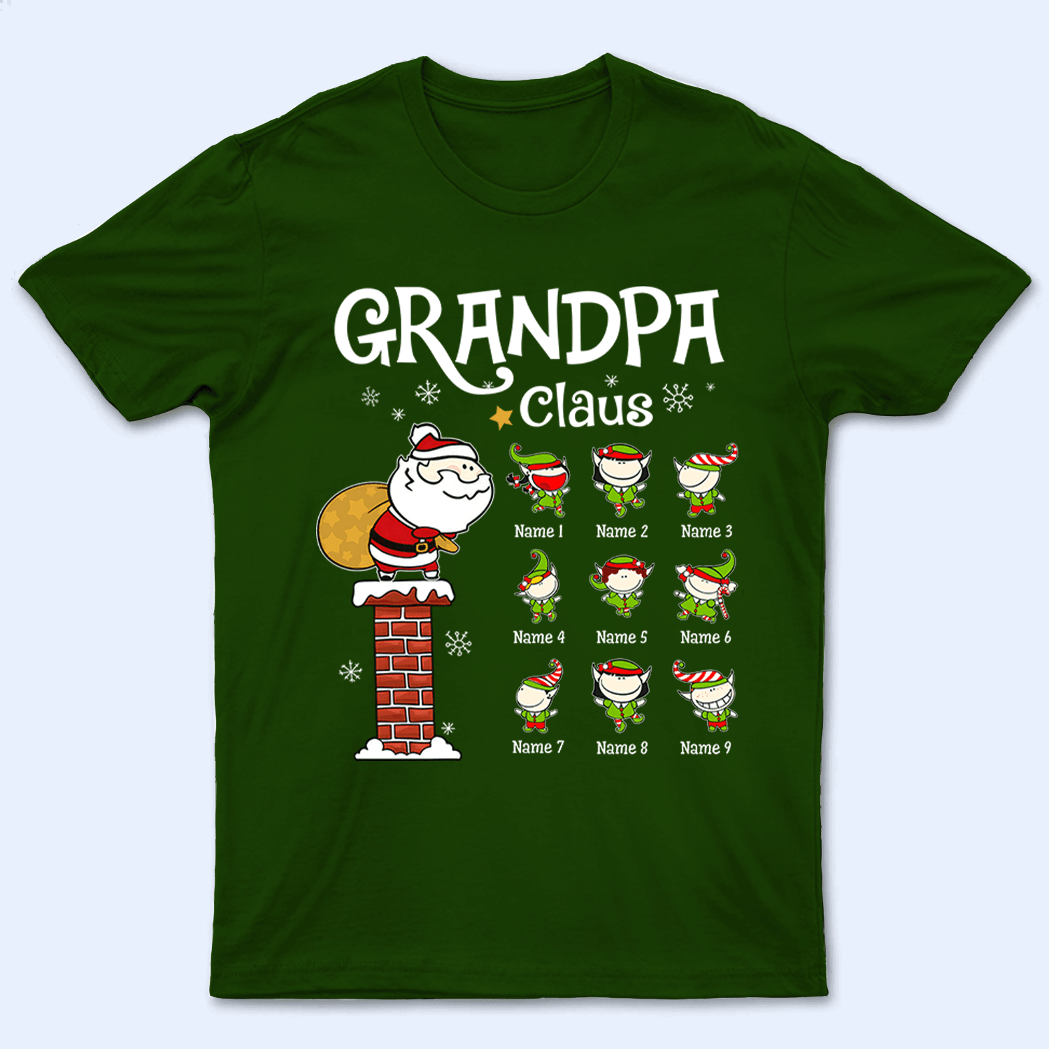 Santa Claus Little Elves- Personalized Custom T Shirt - Birthday, Loving, Funny Gift for Grandma/Nana/Mimi, Mom, Wife, Grandparent - Suzitee Store