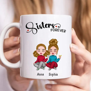 Sisters Forever - Personalized Custom Mug - Gift For Him/Her, Besties, Friends, Sister/Brother