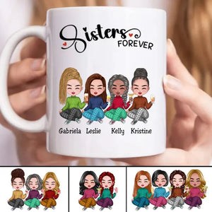 Sisters Forever - Personalized Custom Mug - Gift For Him/Her, Besties, Friends, Sister/Brother