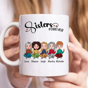 Sisters Forever - Personalized Custom Mug - Gift For Him/Her, Besties, Friends, Sister/Brother