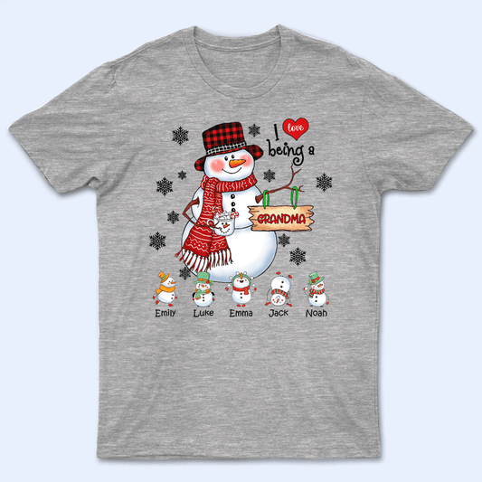 Snowman Christmas Grandma - Personalized Custom T Shirt - Christmas, Birthday, Loving, Funny Gift for Grandma/Nana/Mimi, Mom, Wife, Grandparent - Suzitee Store