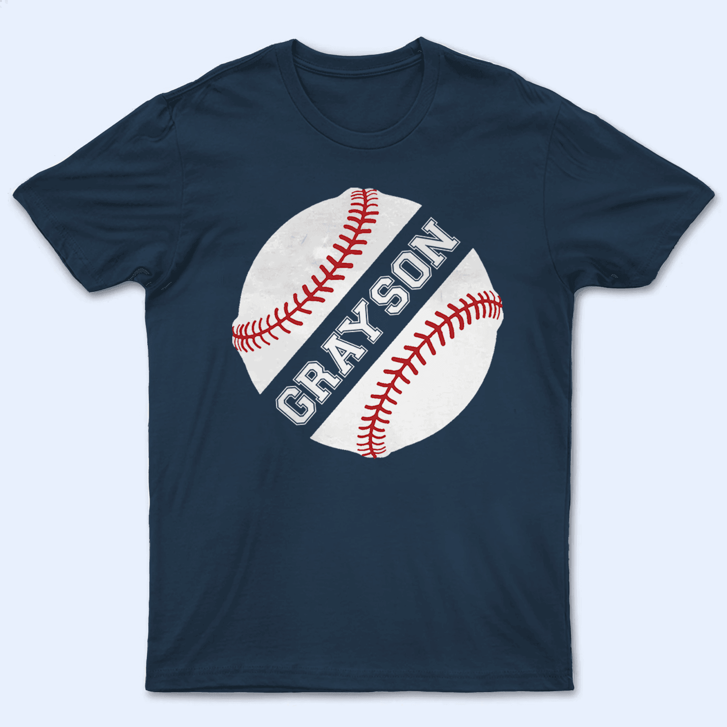 Sports Balls Middle Split Design - Baseball/ Softball Cheers Personalized Custom T Shirt - Birthday, Loving, Funny Gift for Grandma/Nana/Mimi, Mom, Wife, Grandparent - Suzitee Store