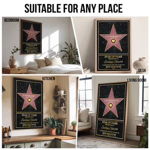 Star Of Fame, Best Mom, Best Dad Ever - Personalized Vertical Poster - Gift For Mom and Dad, Mother's Day, Father's Day