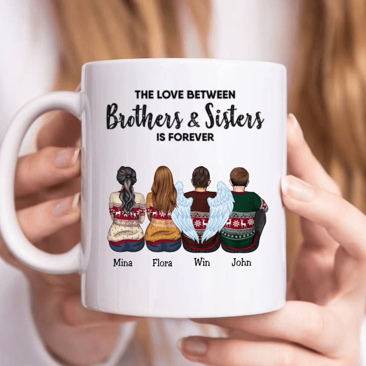 The Love Between Brothers And Sisters Is Forever - Personalized Custom Mug - Gift For Him/Her, Besties, Friends, Sister/Brother