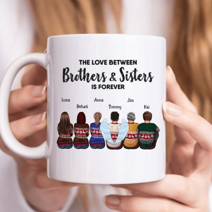 The Love Between Brothers And Sisters Is Forever - Personalized Custom Mug - Gift For Him/Her, Besties, Friends, Sister/Brother