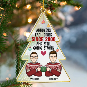 Annoying Each Other & Still Going Strong - Personalized Custom Shaped Acrylic Ornament - Christmas Gift For Couple, Husband, Wife