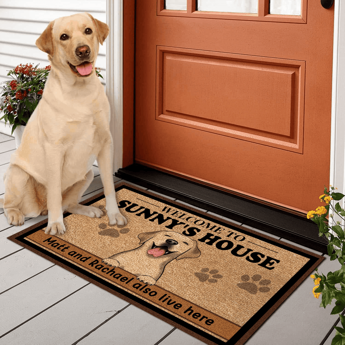 Personalized Dog Doormat Welcome to Dog s House the Humans live her Suzitee Store